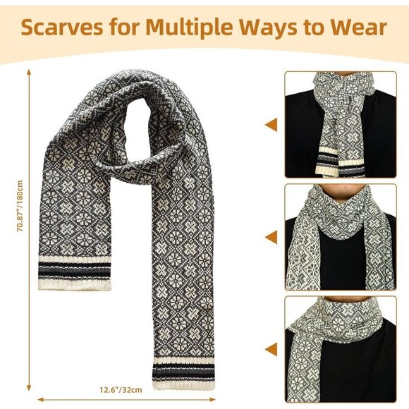 Womens Winter Knit Hat Scarf Gloves Set Fleece Lined Thermal Accessories main image 4